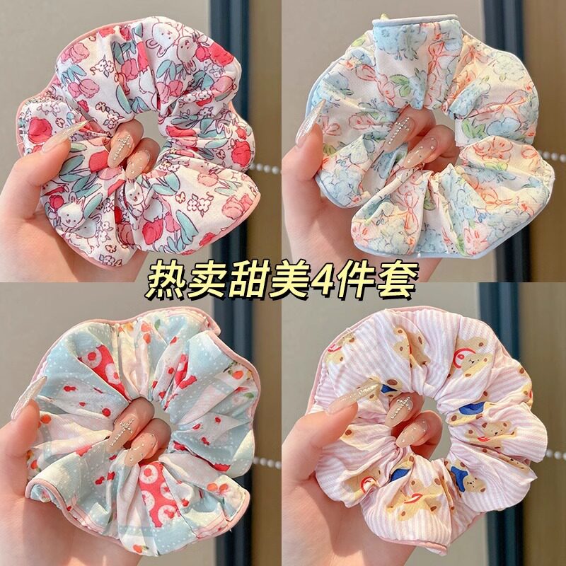 TKTK韩国女童可爱花朵发圈高马尾头绳不伤发卡通大肠圈丸子头饰