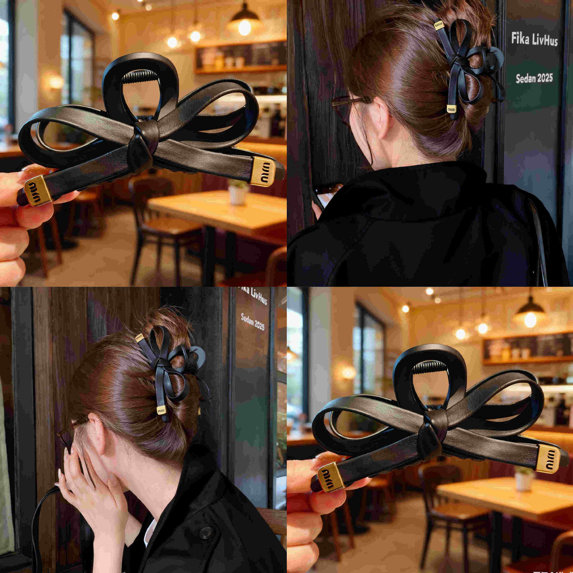 TKTK13厘米皮筋蝴蝶结发夹抓夹后脑勺夹子马尾大号发抓发夹发卡