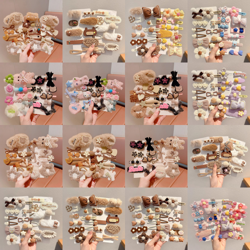 tktk刘海碎发儿童bb夹毛绒发夹女孩侧边夹子可爱女童宝宝头饰发卡