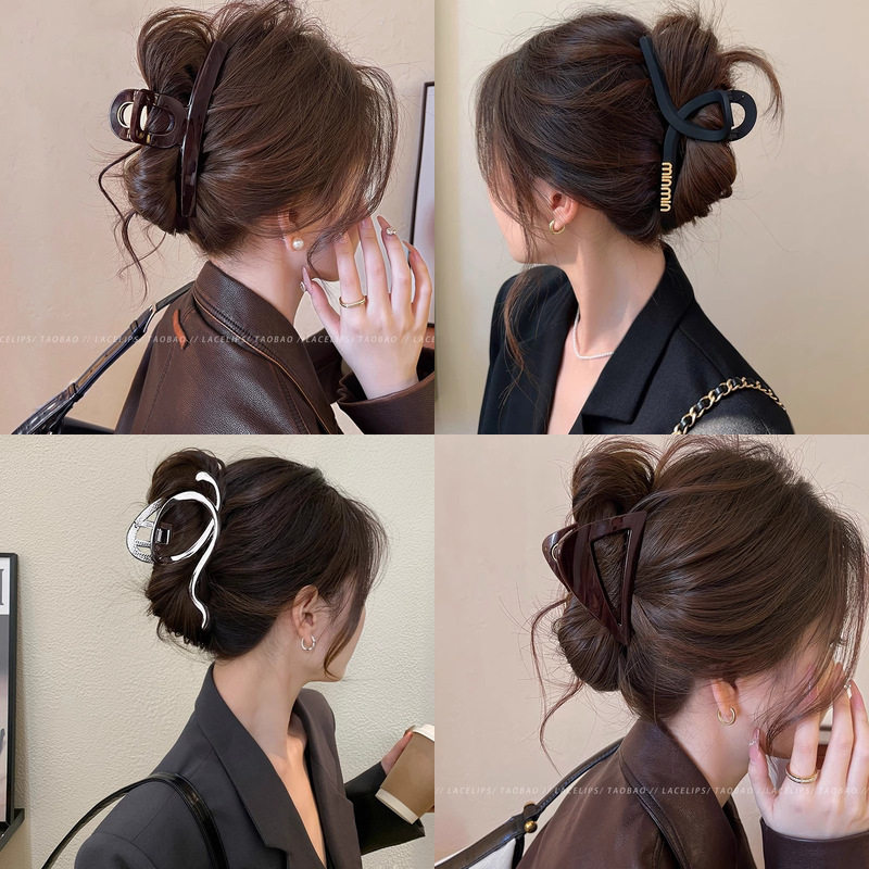 tktk韩国小众设计感抓夹女大号发量多鲨鱼夹后脑勺盘发发卡感头饰
