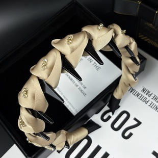 轻奢感鼓包珍珠发箍女颅顶显脸小头箍百搭遮发缝压发发卡