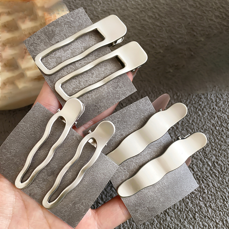 tktk灰冷淡风金属波浪发夹女对夹个性简约百搭碎发夹鸭嘴夹刘海夹