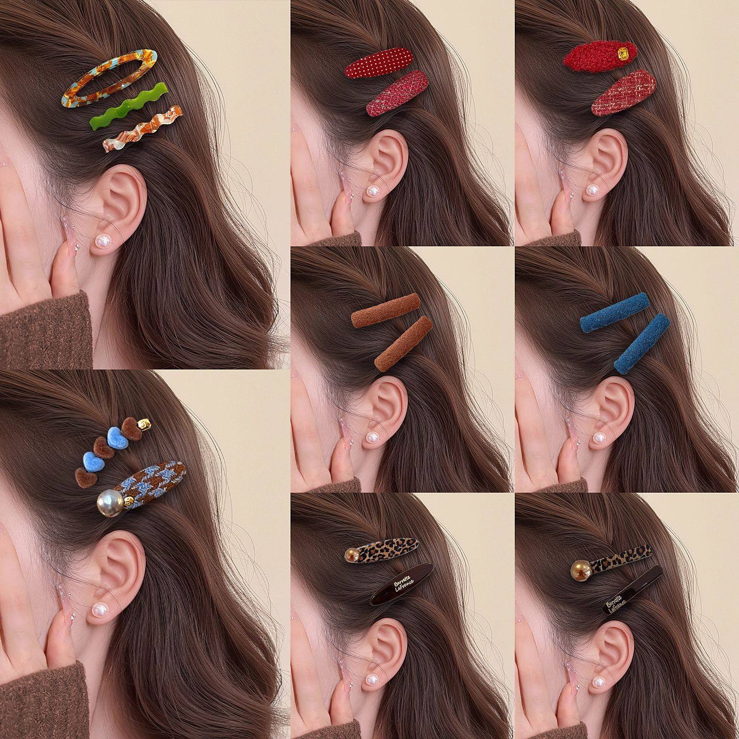 TKTK精致发夹边夹女2025新款高端侧边刘海碎发鸭嘴夹子一字夹发卡