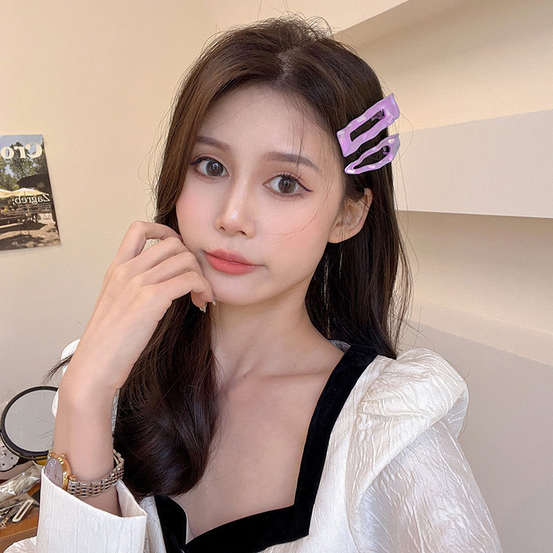 tktk遇见光会渐变的金属发夹~人鱼姬糖果色边夹女夹子侧边气质