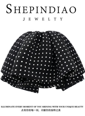 2025新款裙摆式波点蝴蝶结抓夹 感时尚后脑勺盘发马尾夹发饰