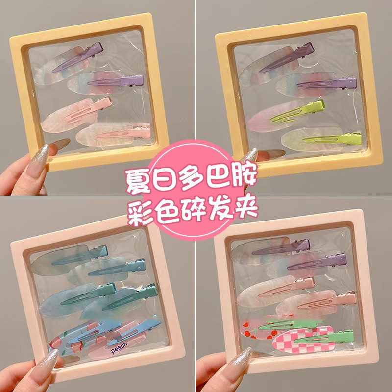 TKTK2025新款彩色甜美无痕发夹侧边刘海夹碎发卡化妆头饰女边夹