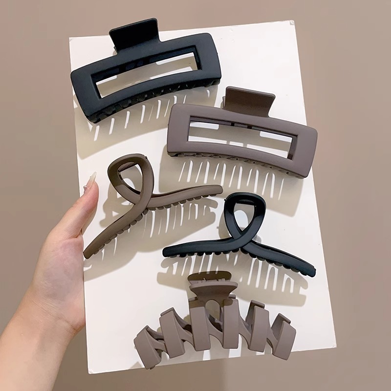 TKTK磨砂气质鲨鱼夹15cm大号发夹盘发抓夹头饰后脑勺发卡多发量