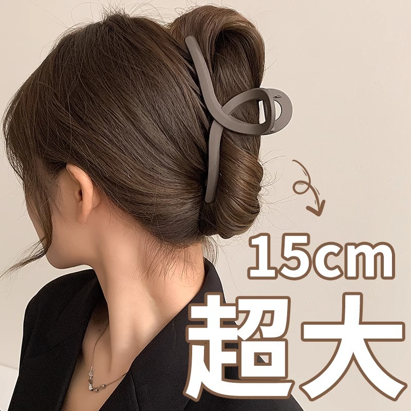 咖色大号抓夹女2025新款感发抓后脑勺发夹鲨鱼夹秋冬夹子头饰