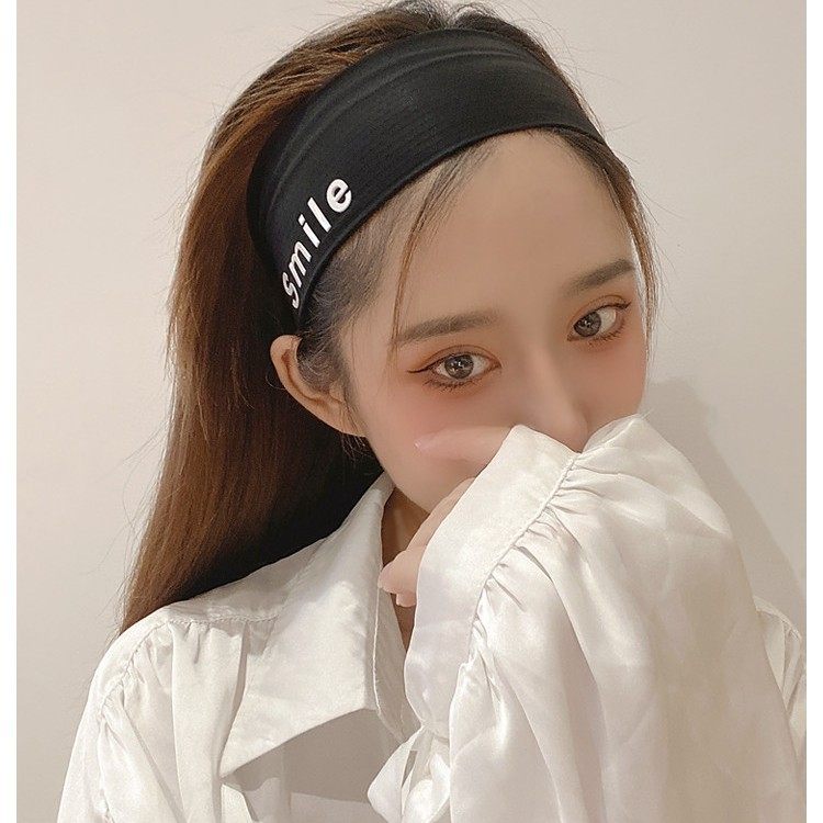 TKTK跨境韩版时尚百搭发带针织弹力纯色发箍休闲运动宽边束发带头