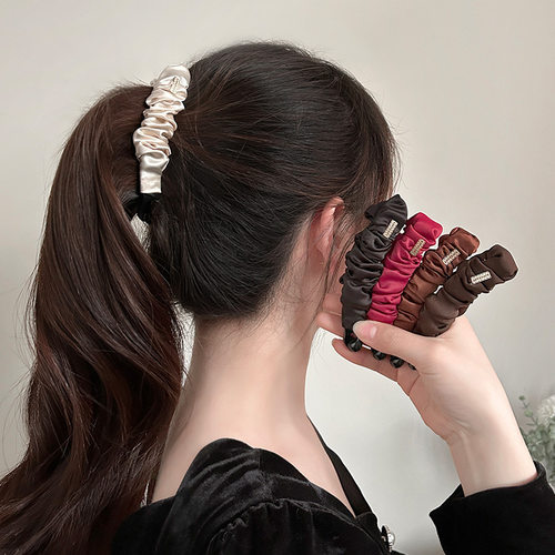 TKTK韩国新款发量少防滑布艺后脑勺包布香蕉夹竖夹发夹发卡马尾
