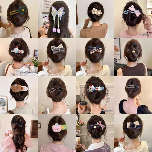 tktk大号蝴蝶结鸭嘴夹女2025新款感后脑勺一字发夹子抓夹发卡头饰