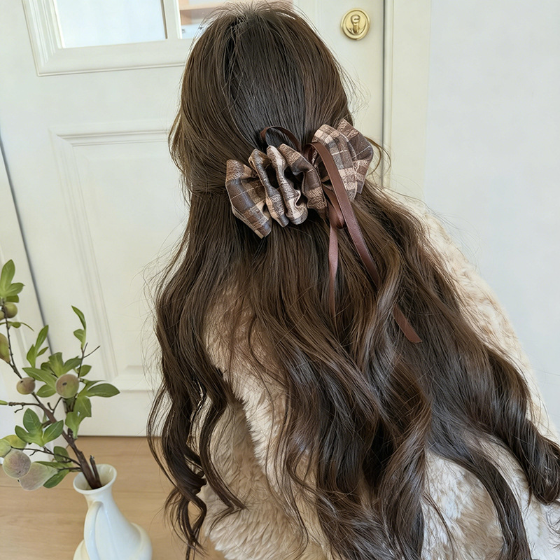 TKTK法式云朵飘带香蕉夹超紧后脑勺盘发半扎抓夹显发量高马尾竖夹