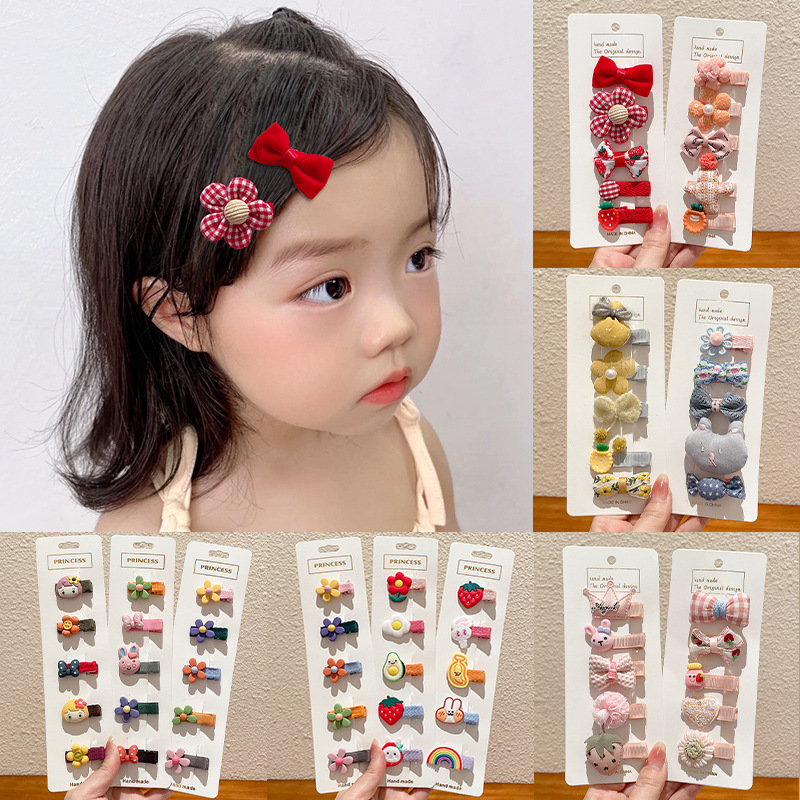 TKTK女童全布包碎发夹不伤发宝宝发卡可爱儿童小夹子萌系汗毛夹