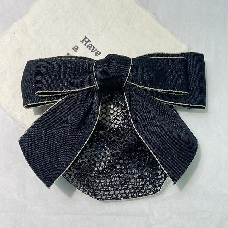 头花发网女2022年护士盘发蝴蝶结空姐银行网兜服务员文艺复古风