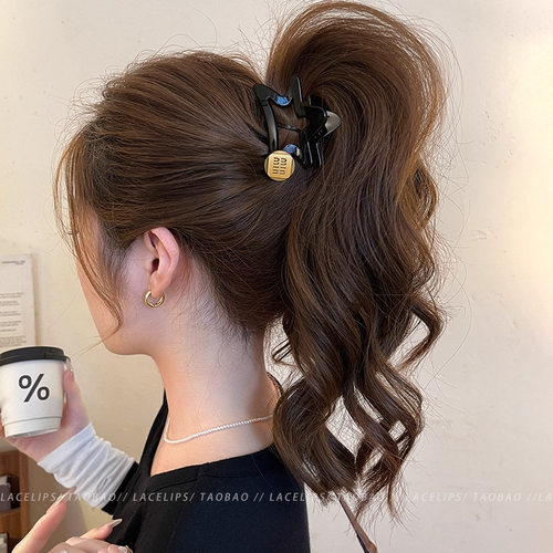 tktk金标五角星高马尾抓夹女感2025新款后脑勺盘发鲨鱼夹发夹发饰