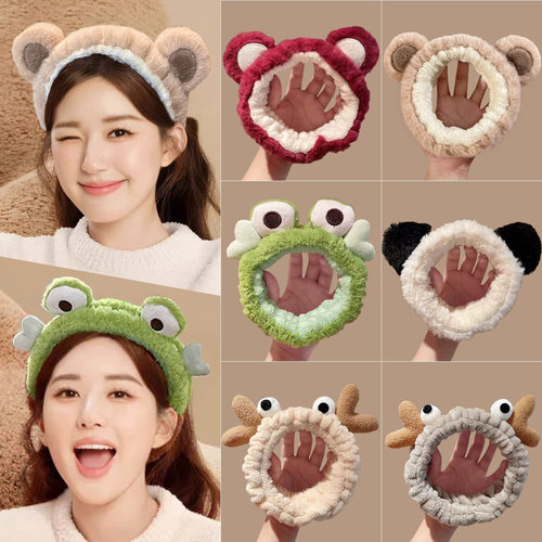 tktk毛绒洗脸束发带女2025新款化妆敷面膜头箍防滑压发箍头带发饰