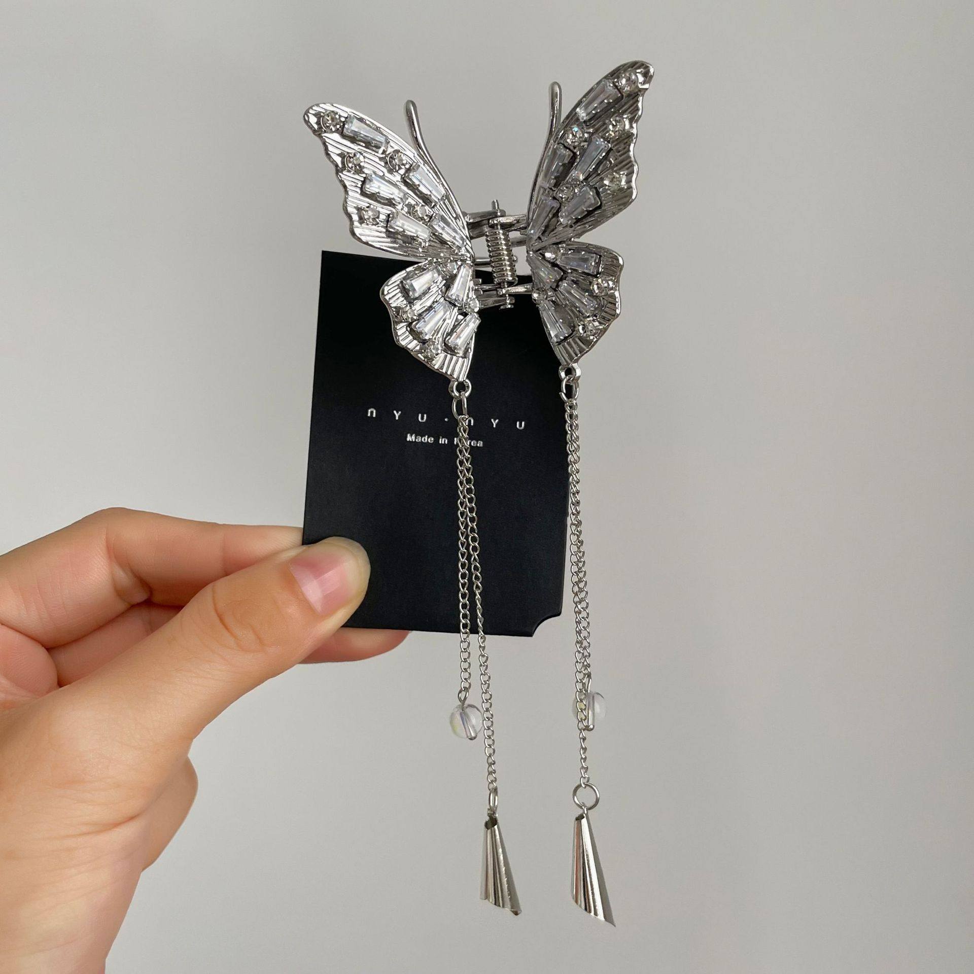 tktk甜酷冷淡风蝴蝶小抓夹半扎发感鲨鱼夹仙美气质后脑勺金属发夹