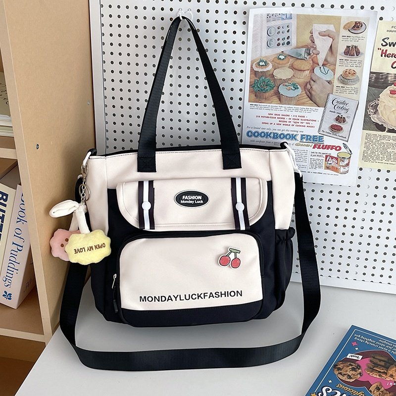 2026新款新款大容量单肩帆布包学生上课简约休闲斜挎包手提袋