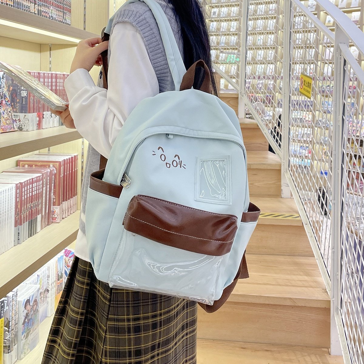 2026新款高颜值书包女韩版小清新百搭尼龙双肩包男轻便纯色背包