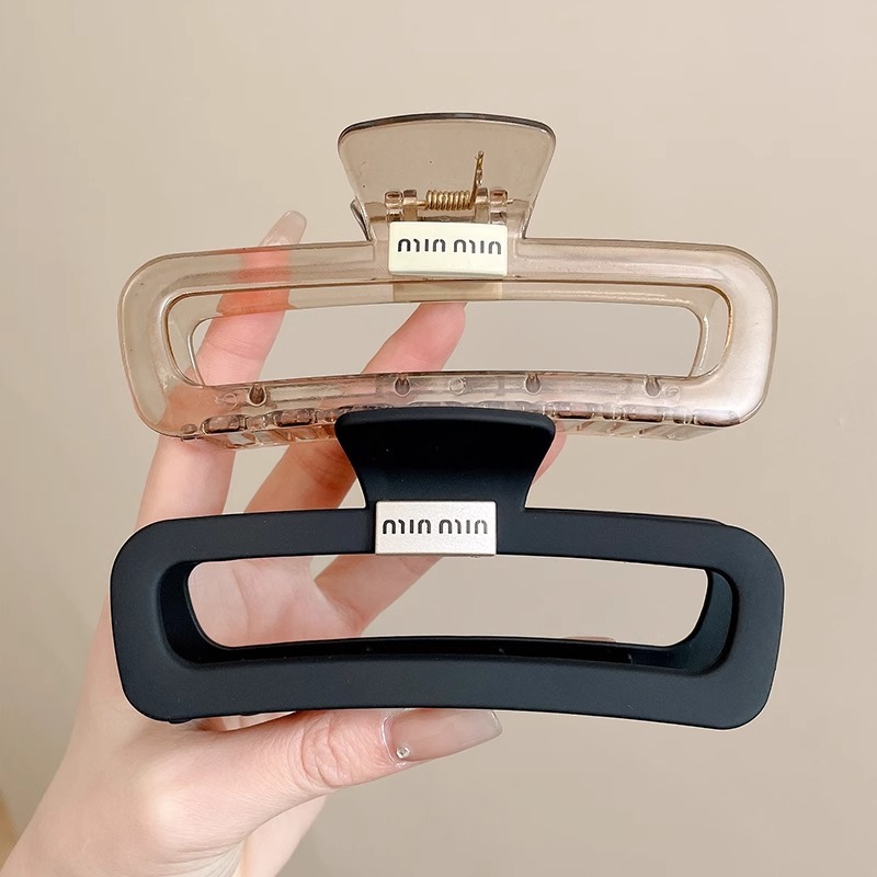 tktk韩版时尚大号鲨鱼夹女黑色方形发夹厚发量适用后脑勺抓发