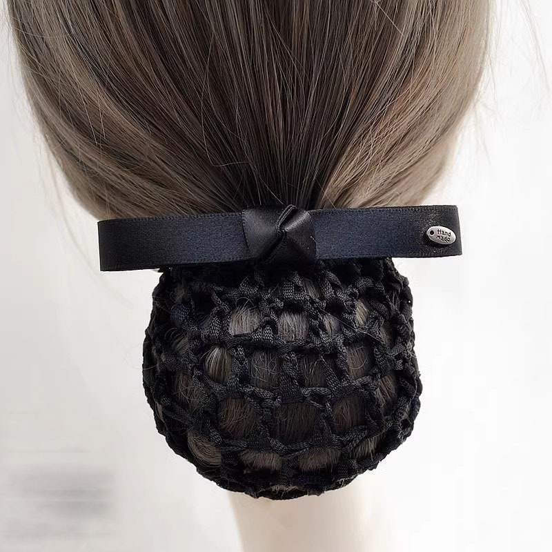 护士头花小高级感空姐职业上班发网银行医院酒店服务员盘发粗网兜