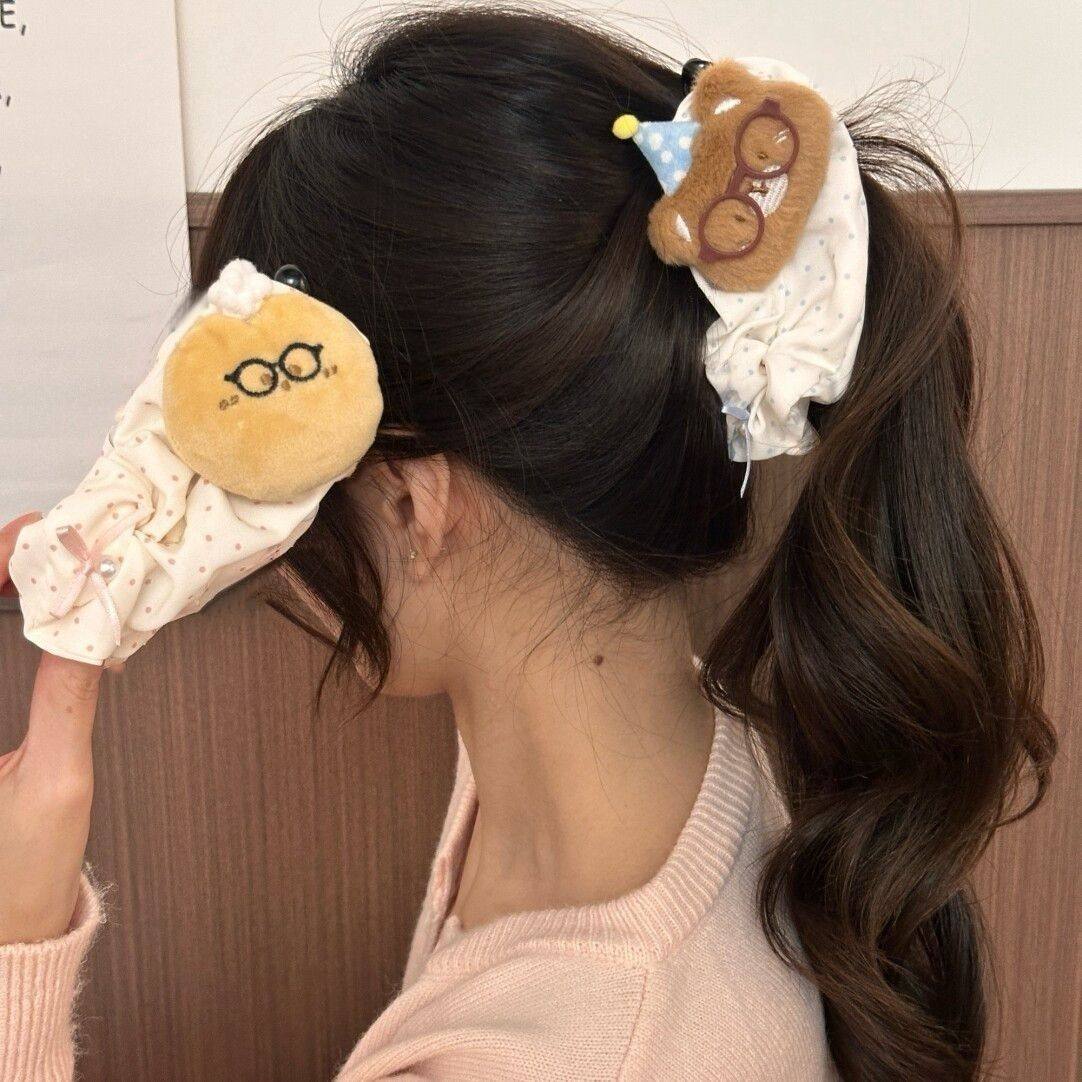 tktk可爱土豆熊熊香蕉夹饱满后脑勺2025新款感发卡头饰毛绒学生发