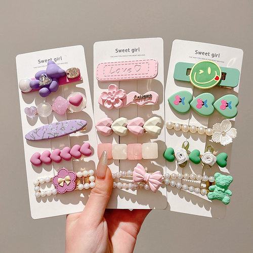 TKTK甜美爱心bb夹女款碎发卡通发卡侧边刘海前额粉色系可爱头饰