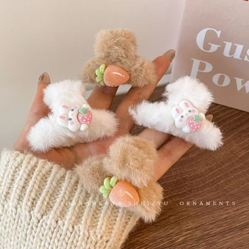 超可爱秋冬发夹女5CM小号小熊兔子前额侧边刘海夹公主头小抓夹子