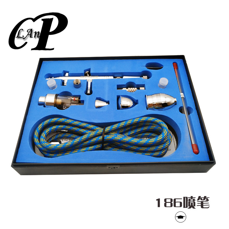 新款186喷笔三口径美工180喷笔胭脂喷枪玩具皮革工艺品补漆喷包邮