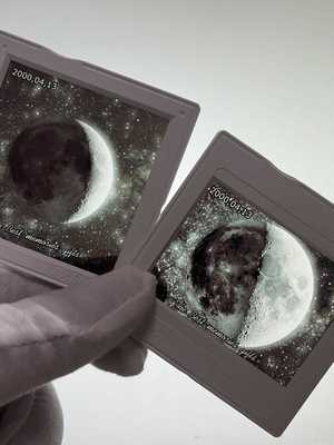 反转世界胶片定制出生当天的月亮moon浪漫礼物120幻灯片学生毕业