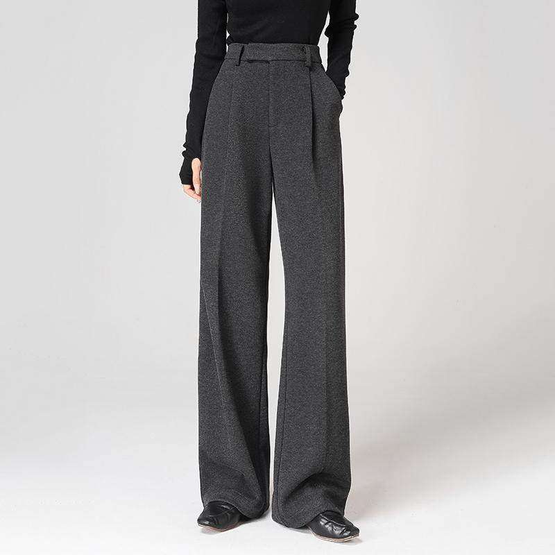 羊毛西装裤女秋冬2025新款高腰垂感加厚灰色毛呢直筒阔腿裤糯米裤,女装/女士精品,休闲裤,淘宝优惠券,粉丝福利购,淘宝优惠卷
