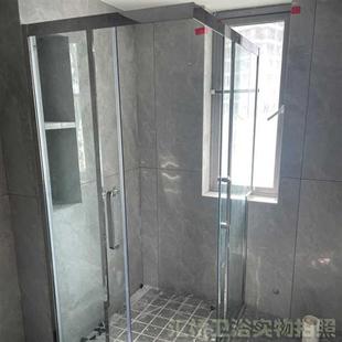 方形转角直角不锈钢屏风淋浴房卫生间干湿分离隔断玻璃推拉浴室门