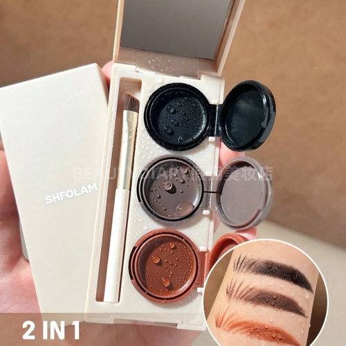 现货sheglam眼线膏三色多用膏眉笔眼线刷二合一方便携带4.2g