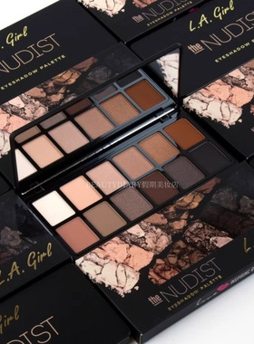 保税L.A. LA GIRL FANATIC洛杉矶女孩12色眼影盘NUDIST灰棕烟熏