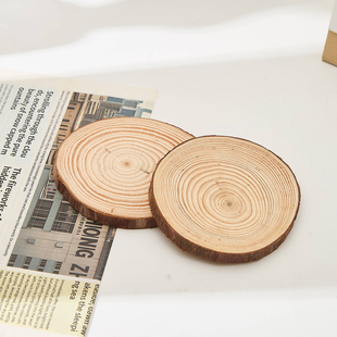 香薰蜡烛托盘松木圆木垫大号简约ins风装饰摆件圆形蜡烛底座烛台