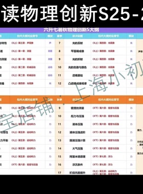 2025年夏秋26冬春季上海乐读创新S物理初一二78年级视频录播设计