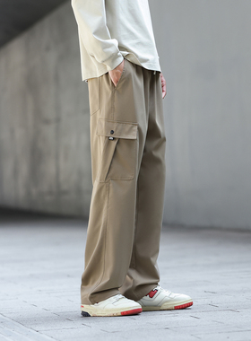 VR97户外直筒工装裤男2024秋冬季新款美式宽松多口袋纯色休闲长裤