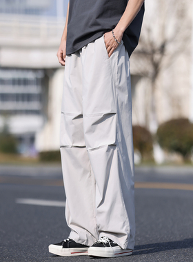 VR97美式潮牌机能伞兵裤男款2025春夏新款痞帅宽松直筒工装长裤子