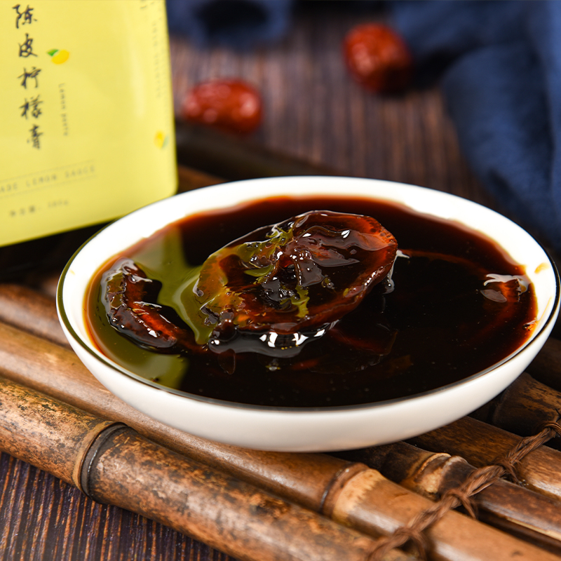陈皮柠檬膏炖柠檬无蜂蜜冰糖柠檬膏手工熬制无川贝