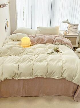 冬季牛奶绒绒被套单件冬天加法QPR绒兰珊瑚绒罩宿舍床单人150x2被