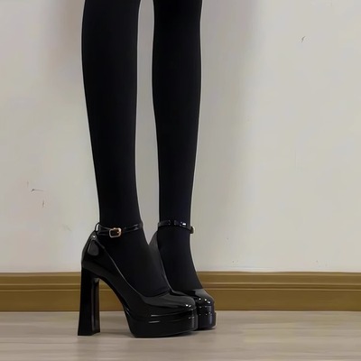 法式玛丽珍厚底防水台小个子单鞋