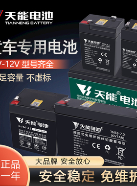 天能儿童电动车电瓶6v4.5ah7AH12伏小孩玩具童车摩托汽车蓄电池