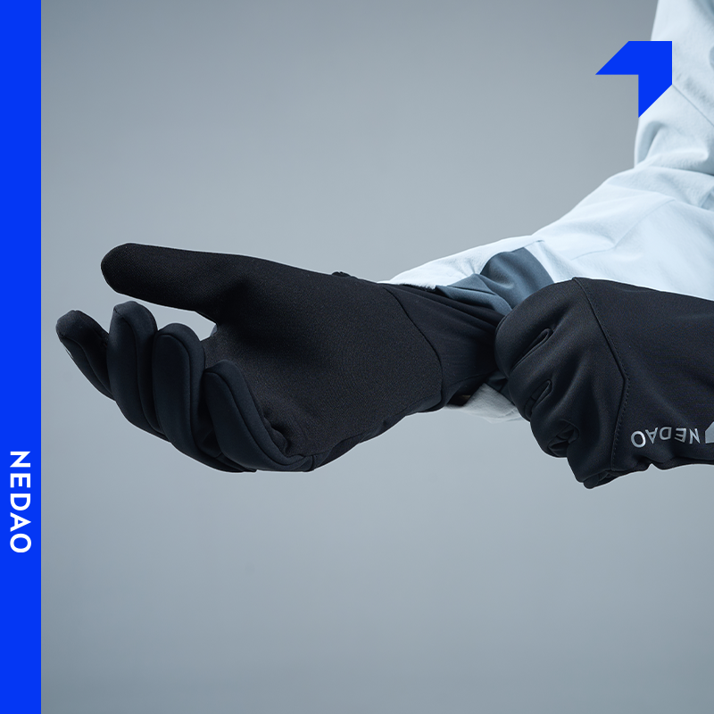 内道薄绒保暖拉毛跑步手套