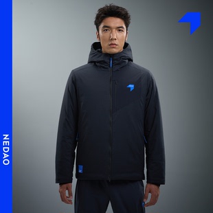 内道热核带帽棉服男女保暖秋冬双向拉链跑步训练运动外套