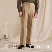 强捻亚麻混纺西裤 CULTUM 盔甲系列 男休闲老钱垂感透气