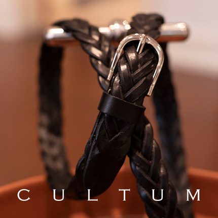 CULTUM男士休闲复古头层纯牛皮腰带真皮针扣青年设计感年轻人腰带