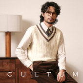 CULTUM英伦学院羊毛保暖男士 打底内搭冬季 马甲背心毛衣针织衫 男款