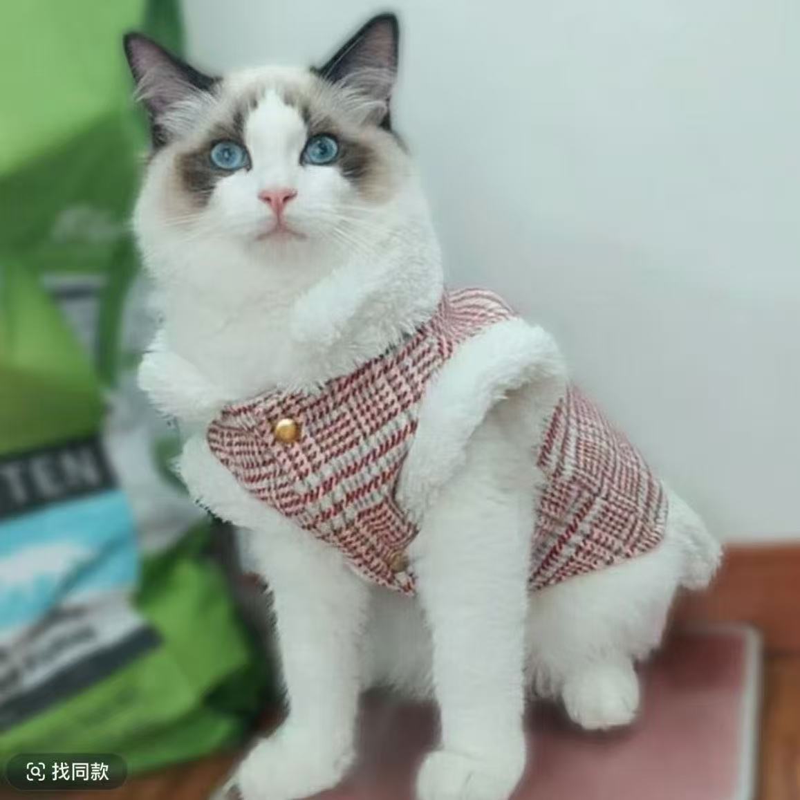 宠物猫咪狗狗衣服秋冬款可牵引保暖马甲小型幼犬泰迪比熊博美加厚