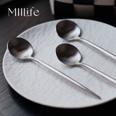 MIILife 中式 复古304不锈钢小勺子调羹家用高颜值饭勺圆勺小汤匙