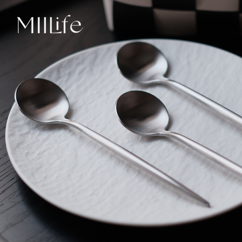 MIILife  中式复古304不锈钢小勺子调羹家用高颜值饭勺圆勺小汤匙